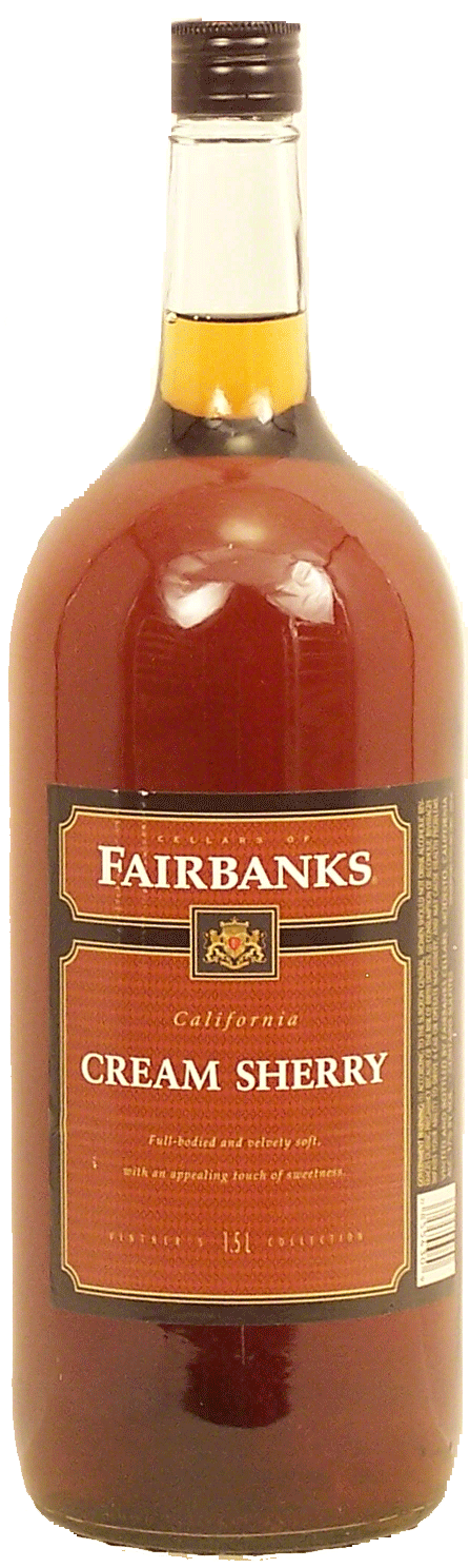 Fairbanks&nbsp;Vintner's Collection&nbsp;cream sherry wine of California, 17% alc. by vol. Full-Size Picture